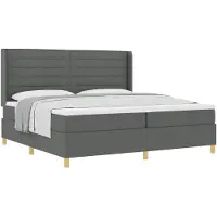 vidaXL Boxspring bed met matras Donkergrijs 200 x 200 cm Stof