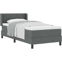 vidaXL Boxspring bed met hoofdeinde Donkergrijs 200 x 100 cm Stof