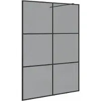 vidaXL Inloopdouchewand Zwart 140 x 195 cm gehard glas