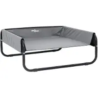 vidaXL Hondenbed Lichtgrijs 85 x 85 x 33 cm Staal