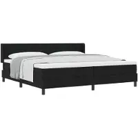 vidaXL Boxspring bed met hoofdeinde Zwart 200 x 200 cm Stof
