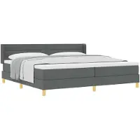 vidaXL Boxspringbed met matras, donkergrijs, 200 x 200 cm, gestoffeerd