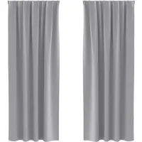 vidaXL Blackout Gordijnen met Ringen 2 st Lichtgrijs 260 x 140 cm