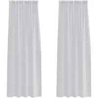 vidaXL Voile Gordijn 2 pcs Lichtgrijs 245 x 140 cm Polyester