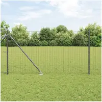 vidaXL Hekpaal met grondpen 52 st Grijs Gepoedercoat staal