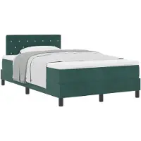 vidaXL Boxspring bed met matras Donkergroen 120 x 200 cm Fluweel