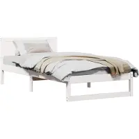 vidaXL Bedframe met hoofdeinde Wit 90 x 200 cm Massief grenenhout