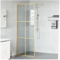 vidaXL Inloopdouchewand Goud 80 x 195 cm gehard glas