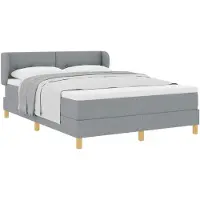 vidaXL Boxspring bed met hoofdeinde Lichtgrijs 160 x 200 cm Stof