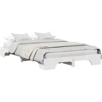 vidaXL Bedframe Wit 135 x 190 cm Massief grenenhout