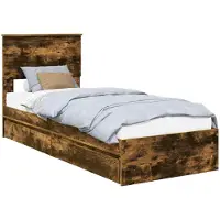 vidaXL Opbergbed, gerookt eikenhout, 75 x 190 cm, houtvezel
