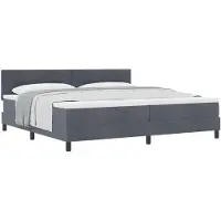 vidaXL Boxspring bed met hoofdeinde Donkergrijs 200 x 200 cm Fluweel