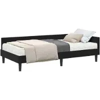 vidaXL Hoekbedframe met Matras Anders 2 st Zwart Fluweel