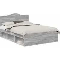 vidaXL Bedframe Grijs Sonoma 160 x 200 cm Massief grenenhout