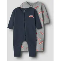Name it Nachtkledij navy / grijs gemêleerd / kersrood / wit