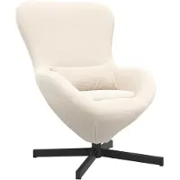 vidaXL Eivormige stoel Crème 63 x 73 x 90 cm Stof