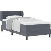vidaXL Boxspring bed met hoofdeinde Donkergrijs 100 x 200 cm Fluweel