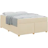 vidaXL Bedframe met matras Crème 140 x 200 cm Stof