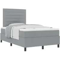 vidaXL Boxspring bed met matras Lichtgrijs 120 x 190 cm Stof