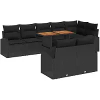 vidaXL Tuinbank Set 9 st Zwart