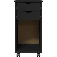 vidaXL Rollende kast Zwart 34 x 39 x 65,5 cm Massief grenenhout