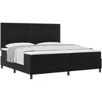 vidaXL Boxspring bed met hoofdeinde Zwart 200 x 200 cm Fluweel