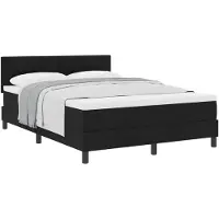 vidaXL Boxspring bed met hoofdeinde Zwart 160 x 200 cm Stof