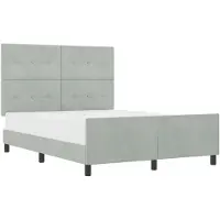 vidaXL Boxspringbed met hoofdeinde, lichtgrijs, 140 x 190 cm, fluweel