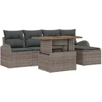 vidaXL Tuinbank Set 6 st Grijs