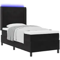 vidaXL Boxspring bed met hoofdeinde Zwart 90 x 190 cm Fluweel