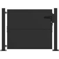 vidaXL Tuinpoort 110 x 105 cm Gepoedercoat staal Zwart Vergrendelbaar