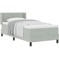 vidaXL Boxspring bed met hoofdeinde Lichtgrijs 190 x 90 cm Fluweel