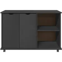 vidaXL Rollende kast Grijs 100 x 39 x 65,5 cm Massief vurenhout