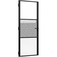 vidaXL Glazen deur Fretwerk Zwart 83 x 3,5 x 201,5 cm Aluminium