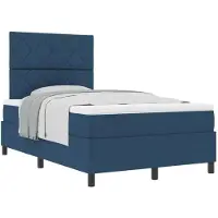 vidaXL Boxspring bed met hoofdeinde Blauw 120 x 200 cm Stof