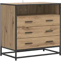 vidaXL Ladekast met 3 laden, artisan eikenhout, 70 x 41 x 70 cm