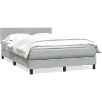 vidaXL Boxspring met matras fluweel lichtgrijs 160x210 cm