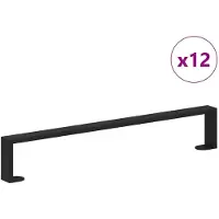 vidaXL Meubelvoeten 12 st Zwart 596 x 40,5 x 100 mm IJzer