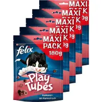 Felix 5x Kattensnack Play Tubes Kalkoen - Ham 180 gr