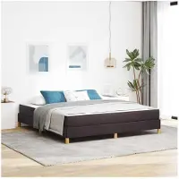 vidaXL Boxspringbed met matras, donkerbruin, 180 x 200 cm, gestoffeerd