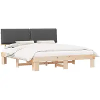 vidaXL Bedframe met Gevoerde Hoofdbord Donkergrijs 180 x 200 cm