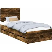 vidaXL Bedframe met lade Rook Eiken 75 x 190 cm Ingenieurshout