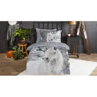 Good Morning Kinder Dekbedovertrek Katoen Flanel Bonnie - grey 140x200/220cm