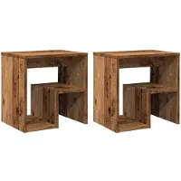 vidaXL Nachtkastjes 2 st 40x30x40 cm bewerkt hout oud houtkleurig
