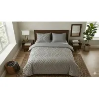 Pure Dekbedovertrek Micropercal Zigzag - taupe 140x200/220cm