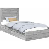 vidaXL Opbergbed met lade Grijs Sonoma 75 x 190 cm Bewerkt hout