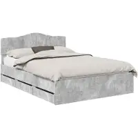 vidaXL Bedframe met lade Beton Grijs 160 x 200 cm Ingenieurshout