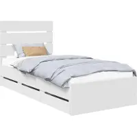 vidaXL Bedframe met lade met opslag Wit 100 x 200 cm Ingenieurshout