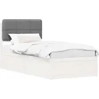 vidaXL Bedframe met Gevoerde Hoofdbord Lichtgrijs 80 x 200 cm