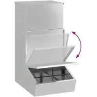 vidaXL Varkensvoeder Zilver 55 x 38 x 76 cm Gegevens staal